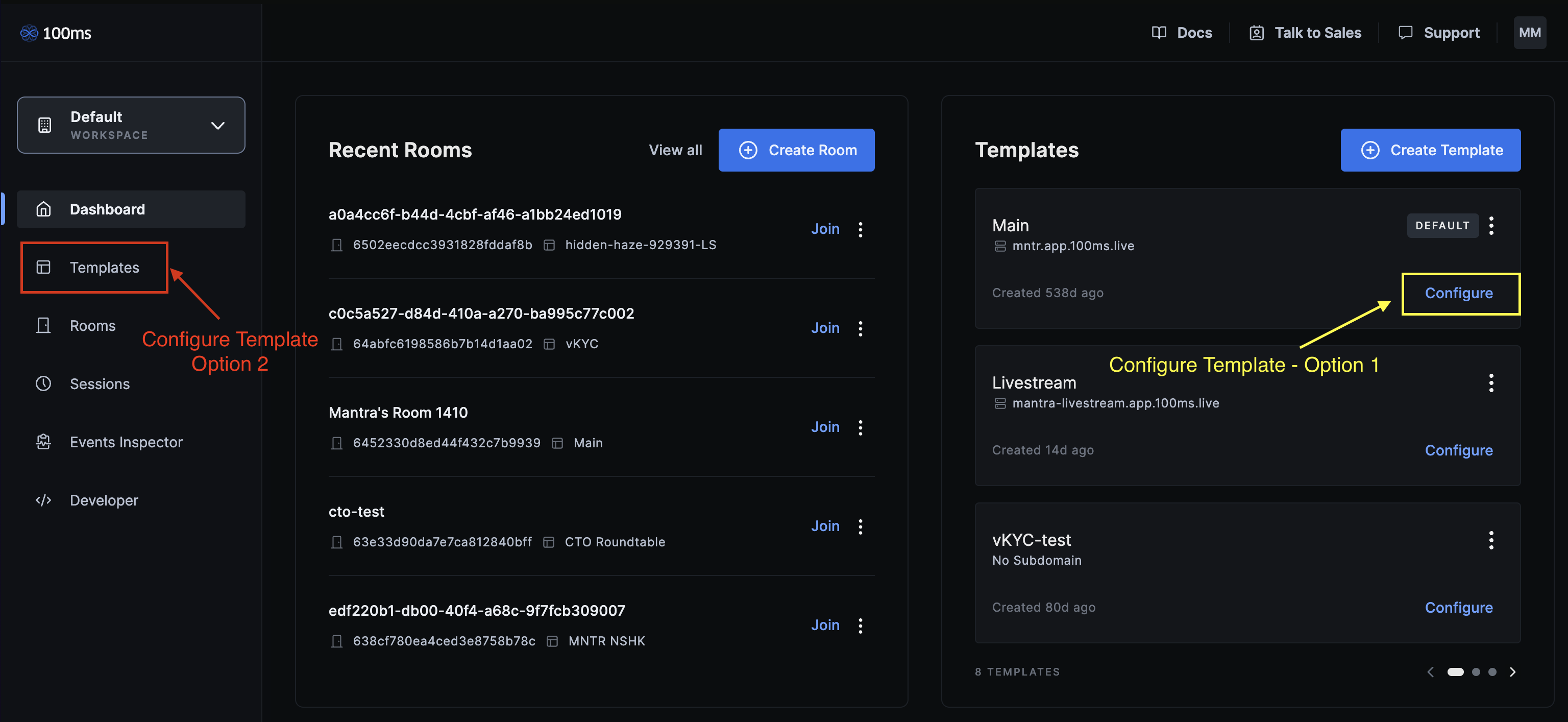 configure template