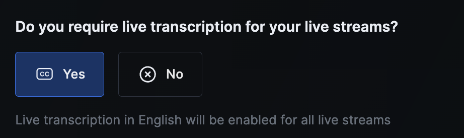 select yes to live transcription