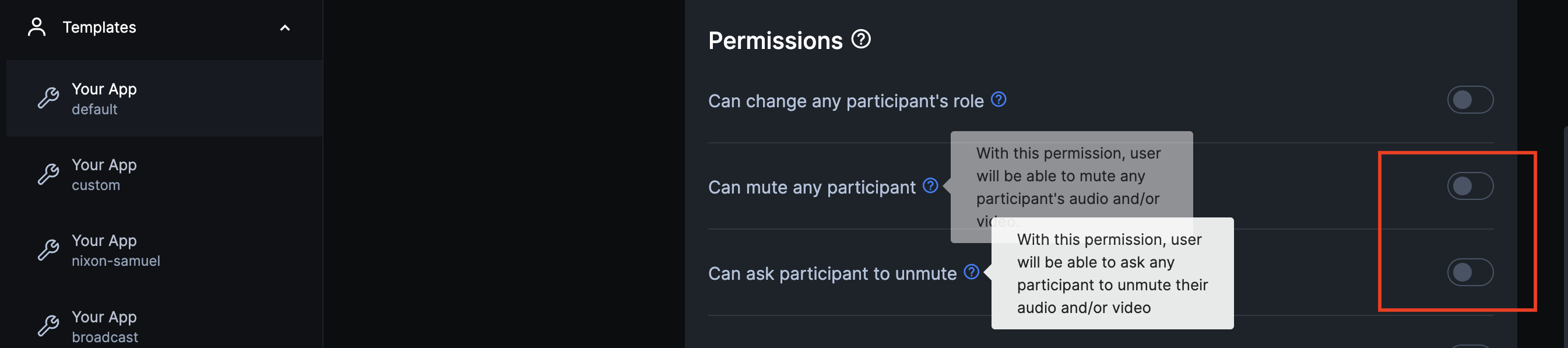 Permissions - Remote mute/unmute
